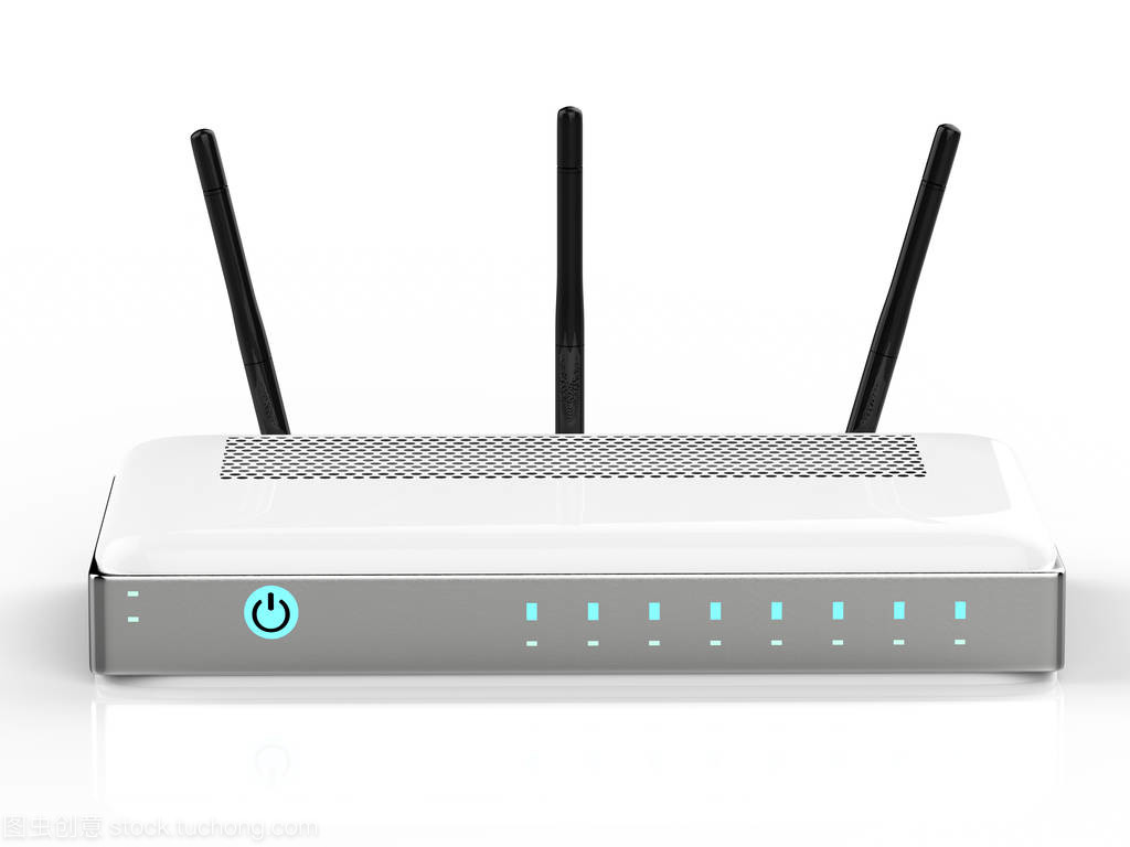 隱形的守護(hù)者 白色背景上的白色路由器
